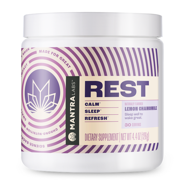 Container of REST supplement for sleeping.
