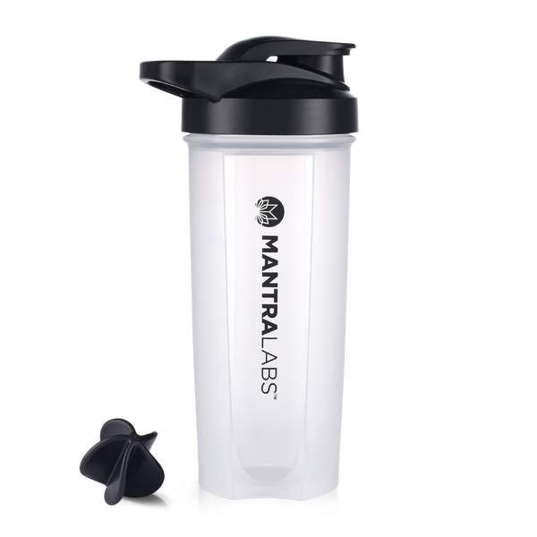 Mainstays 32Oz Protein Shaker Bottle With Agitation Ball, Flip Top with  Travel Handle, leakProof, BPA-FREE (Black/White)